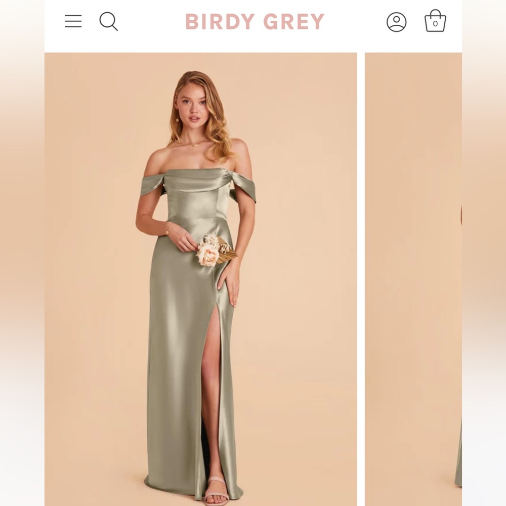 Birdy Grey Mia Covertible Dress, size s, moss green satin